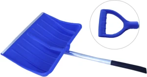 Łopata do śniegu niebieska z aluminiowym trzonem