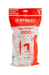 System poziomujący1mm klipsy 200szt. SP600