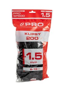 System poziomujący 1,5mm klipsy 200 szt. SP600 
