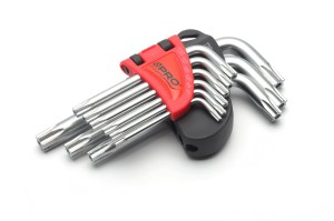 Zestaw 9 szt kluczy Torx z otworem krótkie WT-09-TOK