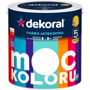 Farba lateksowa do wnętrz Dekoral Moc Koloru 2,5l /Różne kolory/