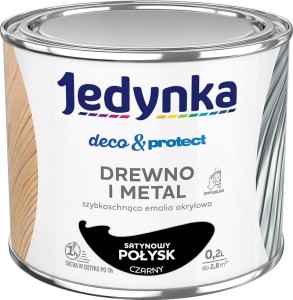 Farba, emalia drewno/metal czarny połysk D&P 0,2l Jedynka