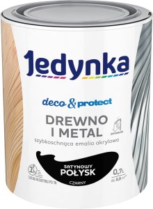 Farba, emalia drewno/metal czarny połysk D&P 0,7l Jedynka