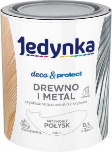 Farba, emalia drewno/metal biały połysk D&P 0,7l Jedynka