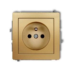 Deco mechanizm gniazda pojedynczego z uziemeieniem 2p+z złoty