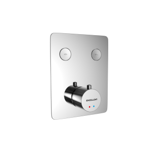 Krotos Bateria podtynkowa 2 wyjścia z fix-box chrom