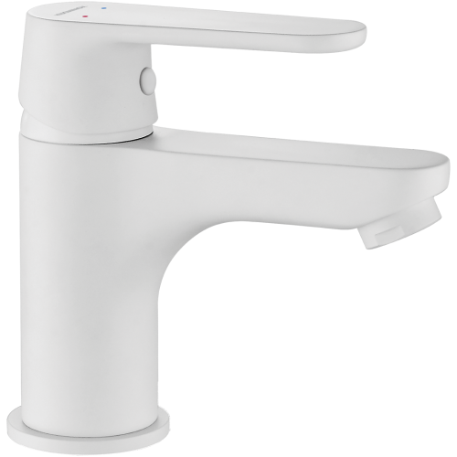 DIMA bateria umywalkowa stojąca z korkiem - biały mat